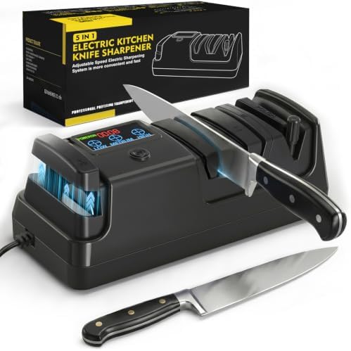 Newise Electric Knife Sharpener for Kitchen Knives, 3-Stage, Black by Unknown