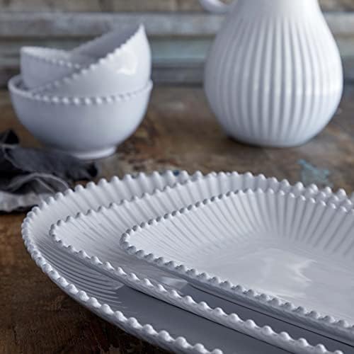 Costa Nova Ceramic Stoneware 20'' Oval Platter - Pearl Collection, White | Microwave, Dishwasher, Oven & Freezer Safe Dinnerware | Food Safe Glazing | Restaurant Quality Serveware - Image 6
