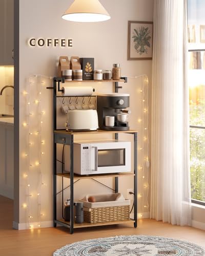 VASAGLE 4-Tier Kitchen Bakers Rack with Power Outlet, 23.6-Inch Wide - Image 4