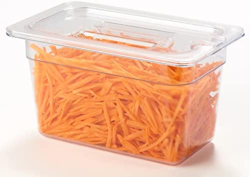 CURTA 6 Pack NSF Notched Food Pan Cover, 1/4 Size Clear Polycarbonate Lid with Handle for Commercial Food Pan, Dishwasher & Freezer Safe Plastic Clear - Image 3