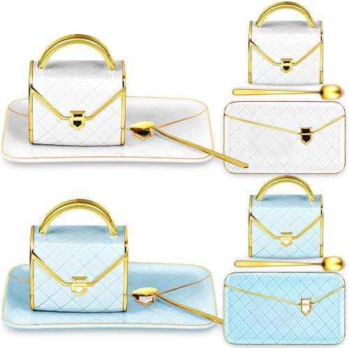 Zubebe 2 Sets Coffee Mug Elegant Handbag Shaped Cup,White,Blue by Zubebe