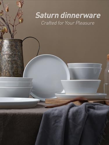Famiware Saturn Stoneware Dinnerware Set with Pasta Bowl, 16pc Dishes for 4 - Image 5