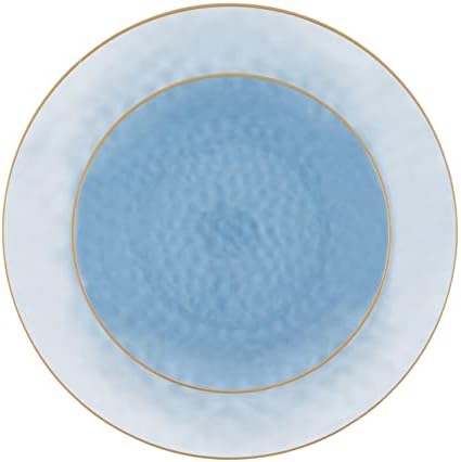 PLASTICPRO 128 Piece Combo Plates Set includes 64-7'' inch Plates & 64-10'' inch Blue Hammered Plastic Party Plate Premium heavyweight Elegant, Disposable, Tableware, Dishes, - Image 6