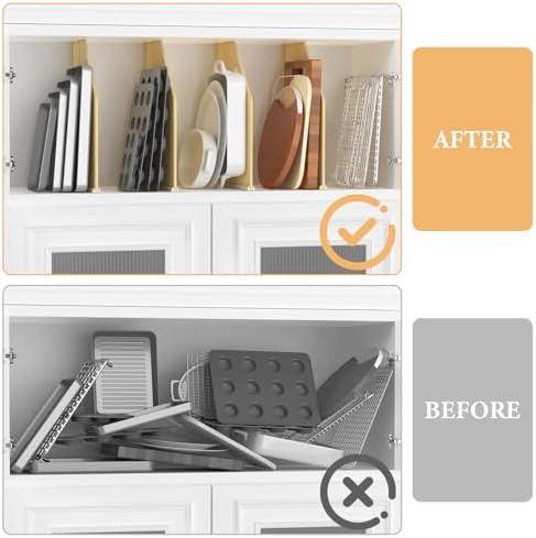 4 Pack Wood Tray Dividers for Cabinet, Cookie Sheet Organizer for Cabinet - Image 5