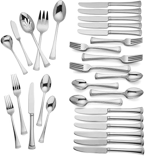 Lenox Portola 65-Piece 18/10 Silverware Set for 12, Flatware by Lenox