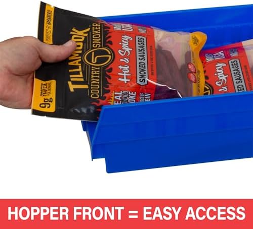 Akro-Mils 30150 Heavy Duty Plastic Shelf Bins, 12"x 8"x 4", Blue, 12-Pack - Image 4