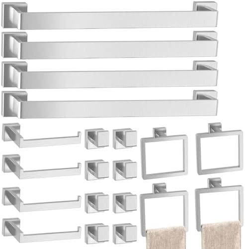 20-Pieces Brushed Nickel Bathroom Accessories Set, 24 Inch Towel Bar Set by PAHSFSLLC
