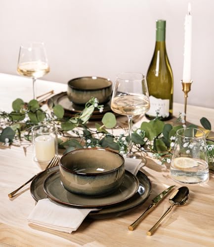 TheTerra Ceramic Dinnerware Set for 8, 24-Piece Plates and Bowls Set - Image 5