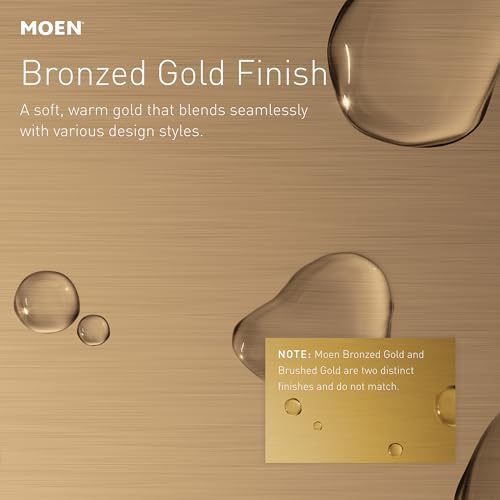 Moen Genta LX Bronzed Gold Modern 6.8-Inch Wall Mounted Hand-Towel Bar for Bathroom or Kitchen, BH3886BZG - Image 2