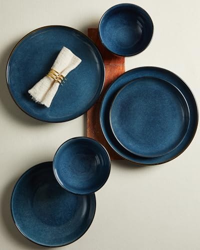 Pokini Stoneware Dinnerware Sets for 6, 24pcs Plates and Bowls Sets Dishes - Image 4