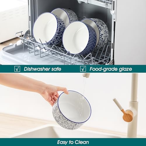 vancasso 36 Oz Ceramic Serving Bowls with Lids Set of 4, Porcelain Lunch Bowls with Lids for Food Storage, Prep Bowl for Kitchen, Microwave & Dishwasher Safe,Series SELENE - Image 5