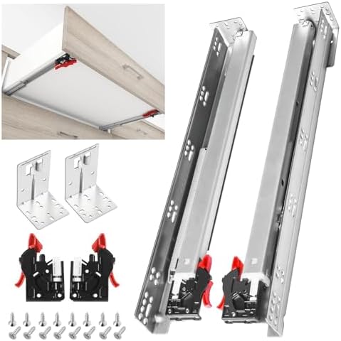 SHUHANG 6 Pair Undermount Drawer Slides 12 inch Soft Close 80 lb Load Capacity Ball Bearing Hidden Bottom Mount Rails Full Extension Runners with Adjustable Locking Devices and Bracket by SHUHANG