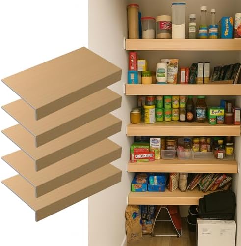5 Pack 33x12in Wire Shelf Cover for Pantry, Closet, Kitchen – Waterproof PVC Wood-Look Wire Rack Covers for Shelves, Multiple Sizes Available，No-Tool Installation by Gideio
