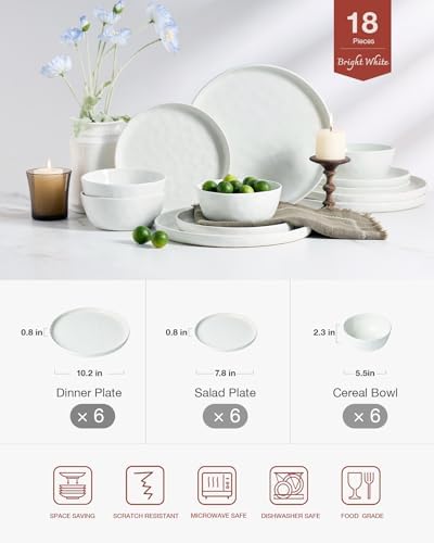 Famiware Mars Stoneware Dinnerware Set for 6, White - Image 2