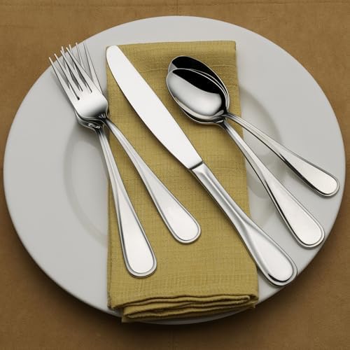 Mikasa Bravo Flatware Service for 8 with caddy, 18/10 Stainless Steel, Silverware Set with Serving Utensils and Expandable Caddy, 52 Piece - Image 3
