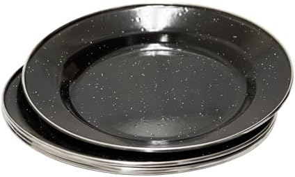 Stansport Deluxe 24-Piece Enamel Tableware Set - Enamel Plates and Bowls Lightweight and Durable Camp Dish Set for Camping and Backpacking Plates and Bowls for 4 People - Image 2