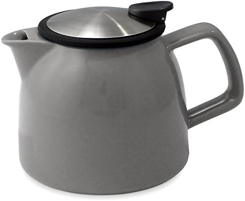 FORLIFE Bell Ceramic Teapot with Basket Infuser 26-Ounce/770ml, Gray by Unknown