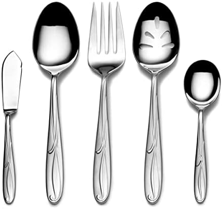 Mikasa Cocoa Blossom 65-Piece Flatware Set, Service for 12, 18/10 Stainless Steel Silverware with Teardrop Handles, Dishwasher Safe - Image 2