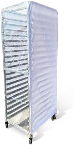 Bakery Food Pan Sheet Rack Cover | Size: 23"W x 28"L x 33"H | Material: Heavy-duty Nylon | Zippers:2 | Color:White | Pack of 1 by LaundryBagsOnline