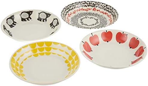 Finlayson FIN50-184 House Ka, Pasta Dish, Stew Plate, Curry Plate, 4 Patterns, Dinnerware Set, Diameter 8.7 inches (22 cm), Depth 1.6 inches (4 cm), Tableware, Scandinavian Goods, Floral Pattern, by Unknown
