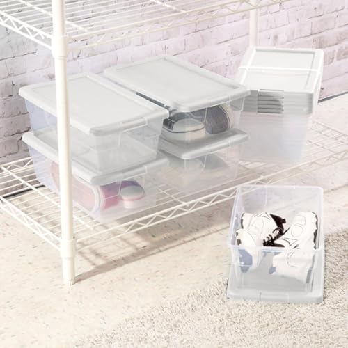 Sterilite Storage Boxes, Stackable Clear Plastic Bins, 6 Quart, 12-Pack - Image 4
