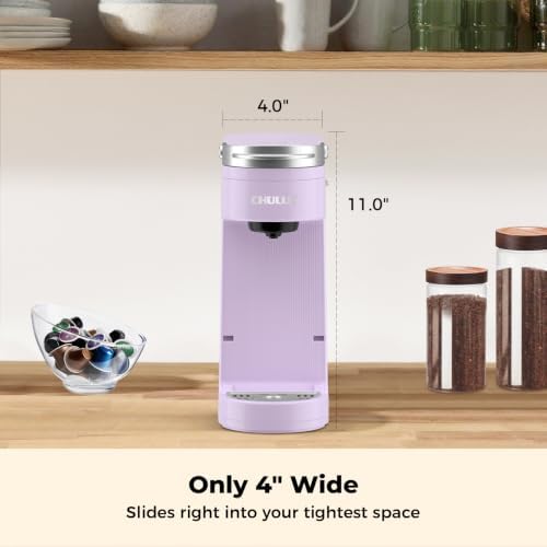 CHULUX Compact Single Serve Coffee Maker Brewer for K Cup Pod, Light Violet - Image 6