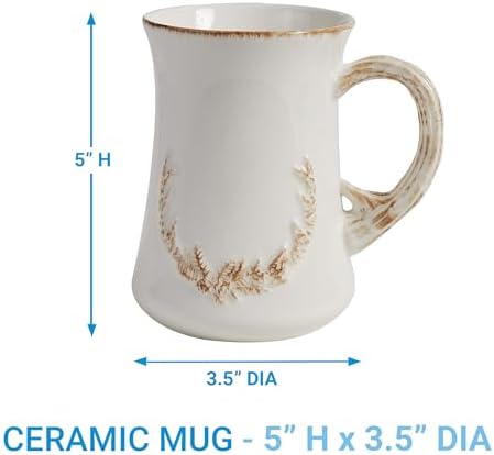 Park Designs Antler Mug Set of 4, Ivory - Image 4