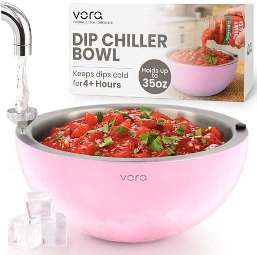 35oz Pink Stainless Steel Dip Chiller Bowl (1 Pack) by VORA