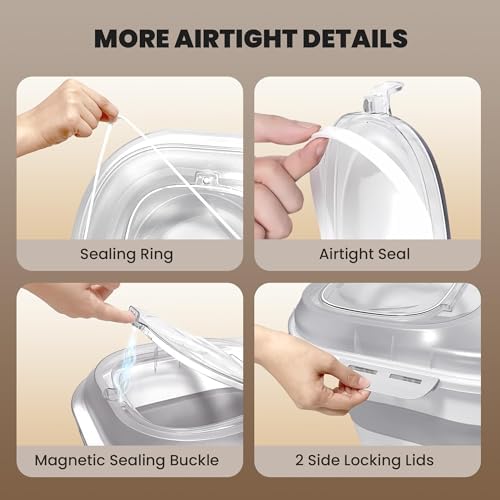 32-35 Lbs Dog Food Storage Container Wheels,Collapsible Dog Food Container - Image 3