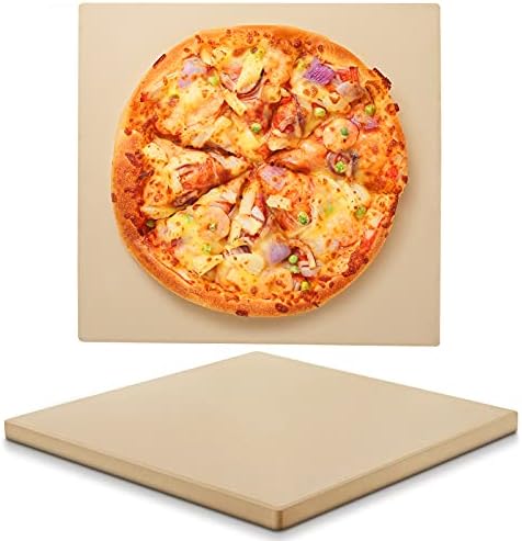 Unicook 15 x 15 Inch Square Cordierite Pizza Stone for Oven Grill, 8 Lbs by UNICOOK