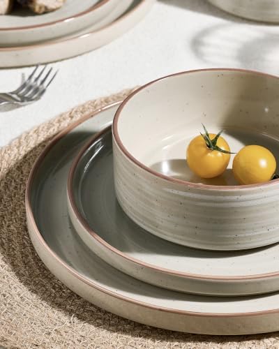 Famiware Stellar 18-Piece Stoneware Dinnerware Set, Matcha Green - Image 4