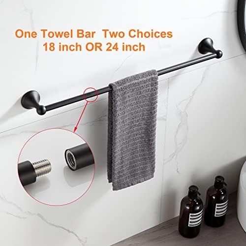 BGL Bathroom Hardware Set Matte Black Adjustable Expandable Bath Towel Bars Bathroom Accessory Set Towel Racks 8-Pieces Wall Mount - Image 3