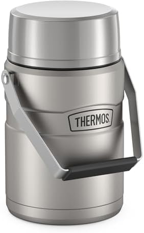 THERMOS Stainless King Food Jar with Handle, 47oz, Matte Stainless Steel by Thermos