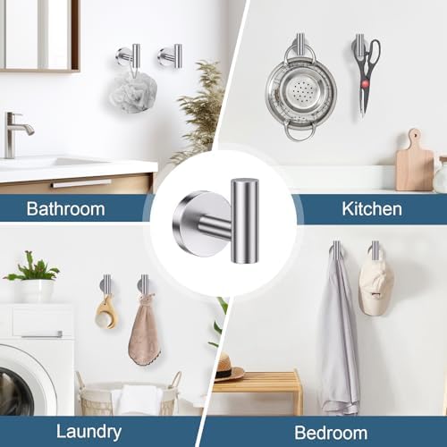 Brushed Nickel Bathroom Hardware Set, 5 Pieces Towel Bar Bathroom Accessories, Upgraded Toilet Paper Holder with Shelf Set, 23.6 Inch Towel Rack Towel Holder for Bathroom Wall - Image 5