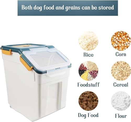 AnRui Rice Storage Container 50 lb Airtight Flour Bucket, Blue, 2Pcs - Image 3