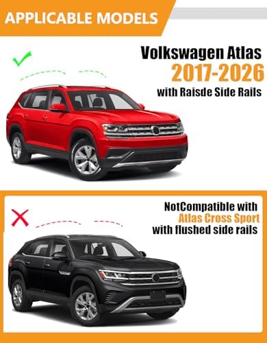 KINGGERI 300lb Roof Rack Cross Bars for Volkswagen VW Atlas 2017-2026 - Image 2