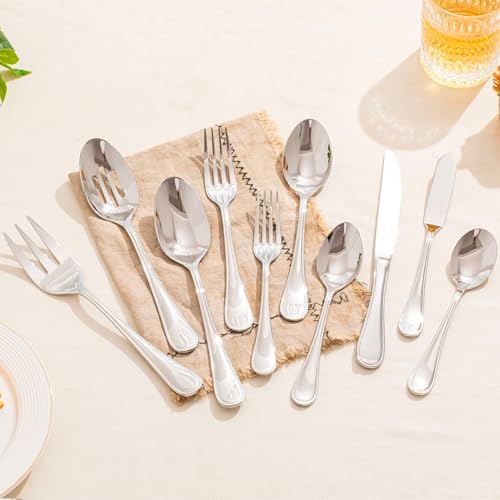 45 Piece Silverware Set for 8 with Serving Utensils, 18/10 Stainless Steel - Image 2
