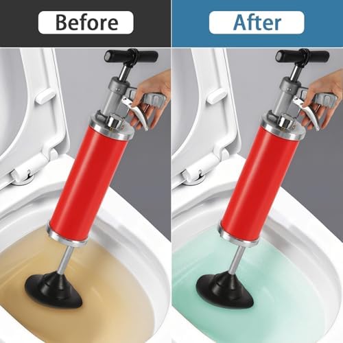 Portable High Pressure Kinetic Toilet Plunger for Shower Kitchen Clogs Red - Image 3