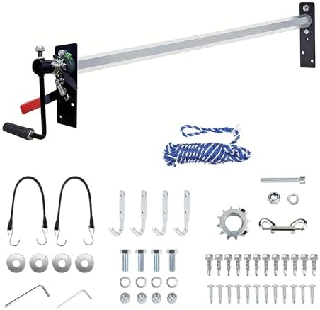 HUAALIUCHE 81" to 113" Adjustable Hand Crank Tarp Roller Kit, Aluminum Alloy Manual Tarp System for Dump Trucks & Trailers, Non-Slip Waterproof Rubber-Wrapped Handle-1Kit（No Tarp Included by HUAALIUCHE