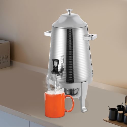 3.43Gallon Stainless Steel Hot Beverage Dispenser,Coffee Chafer Urn with Spigot&Fuel Holder,Cold&Hot Drinks Dispenser for Milk Coffee Tea Juice - Parties Catering Buffet Event (Silver,A) - Image 5