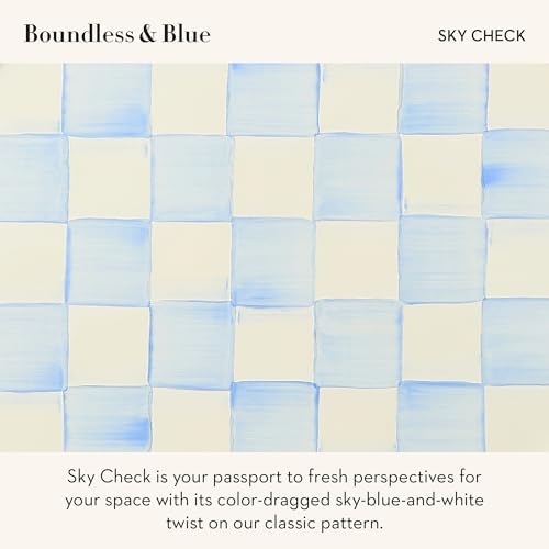 MACKENZIE-CHILDS Enamel Serving Bowl, Light-Blue-and-White Sky Check - Image 3