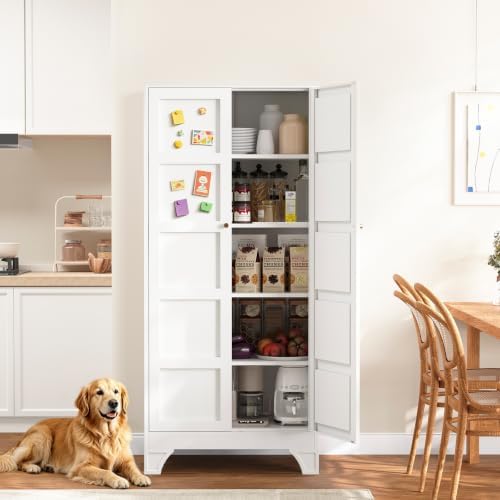 Yizosh Metal Storage Cabinet with 2 Doors and 4 Adjustable Shelves by Yizosh