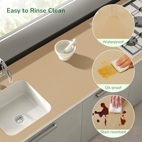 Strong Grip Drawer and Shelf Liner for Kitchen 23.6In x 20FT Beige - Image 4