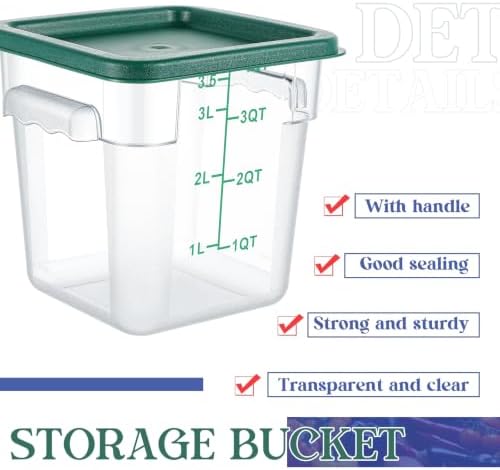 Ziliny 8 Sets 12＆6＆4 Qt Dough Proofing Container with Lid, Colorful - Image 3