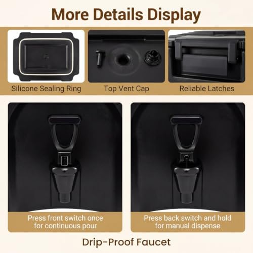 COSTWAY 13.2Gal Insulated Beverage Dispenser, Hot & Cold Dispenser Set of 2 - Image 6