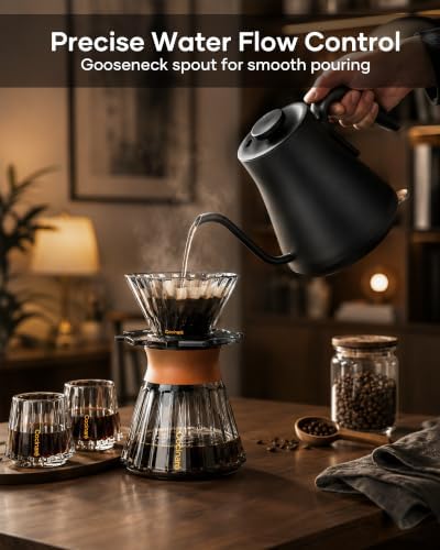 Cocinare Gooseneck Electric Kettle 0.8L, Fast Boil Pour Over Coffee, Tea - Image 2
