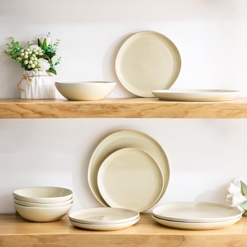 AmorArc Ceramic Dinnerware Sets for 4, 12Pcs Plates and Bowls Sets Dishes - Image 5