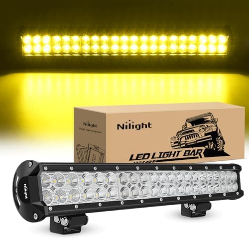 Nilight LED Light Bar 20 Inch 126W Spot Flood Combo Yellow Beam by Nilight