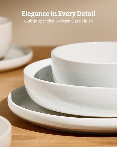 Famiware Milkyway 12-Piece Stoneware Dinnerware Set, White - Image 5