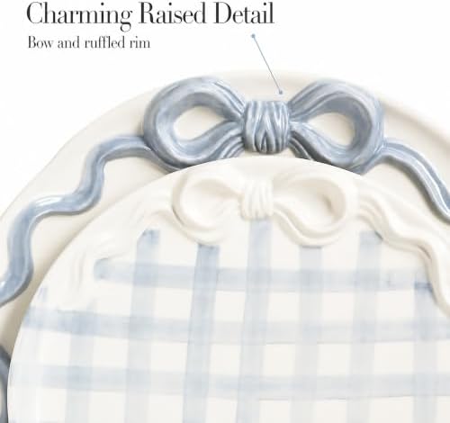 Mud Pie Ceramic Bow Nested Platter Set - Image 6
